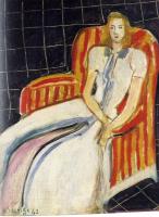 Matisse, Henri Emile Benoit - simone in a striped armchair